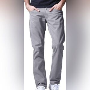 Men's Light Gray Casual Men’s Pants- 98% cotton + 2% spandex